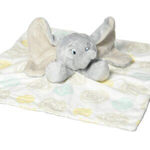 THREE Disney Baby Grey Dumbo Elephant Security Blanket Lovey Swirls 3 In Total